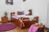 Children's bed / youth bed "Easy Premium Line" K1/2h incl. 2nd berth and 2 cover panels, 90 x 200 cm solid beech wood cherry red lacquered