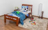 Children's bed / youth bed "Easy Premium Line" K8, solid beech wood, cherry red lacquered - mattress base: 90 x 200 cm