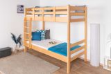 Bunk bed 90 x 200 cm "Easy Premium Line" K17/n, height 174 cm, solid beech wood natural lacquered, divisible, large distance between the beds