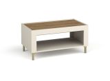 Sturdy coffee table with one storage compartment Barbe 26, ABS edge protection, color: cashmere, dimensions: 46.5 x 97 x 56 cm, very durable and made of high-quality material