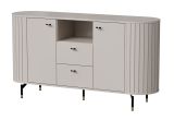 Annelin 02 chest of drawers in cashmere with 1 open compartment, 2 doors, 2 drawers, 81 x 150 x 40 cm, 15 mm high metal feet, height suitable for robot vacuum cleaners