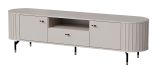 Annelin 05 TV cabinet in cashmere, 49 x 180 x 40 cm, 1 drawer, 3 compartments, TV board, 2 doors, 50 mm long handles, 15 cm high feet, made of metal