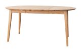 Round oak table Erdre 08, extendable from 110 cm to 160 cm, in oiled oak, 110 x 110 x 74.5 cm, made of solid oak, oiled surface, natural