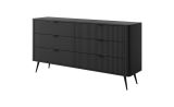 Chest of drawers with ample storage space Sloughia 09, color: black, ABS edge protection, handles & legs: metal, dimensions: 81 x 163 x 38 cm, made of high-quality materials 