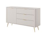 Modern chest of drawers with three drawers Sloughia 04, with two compartments, color: beige, ABS edge protection, high-quality material, dimensions: 81 x 138 x 38 cm