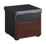 Krasno 27 stool with storage space, upholstered, with natural oak veneer, dimensions: 40 x 40 x 40 cm, for living room