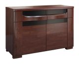 Chest of drawers with two drawers Krasno 32, solid oak, high-quality workmanship, four compartments, dimensions: 82 x 122 x 50 cm, push-to-open function, Lacobel glass