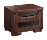 Solid oak bedside cabinet Krasno 38, door hinge right, Lacobel glass, dimensions: 40 x 55 x 42 cm, two compartments, made of high-quality materials 