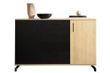 Chest of drawers Riemst 09, Colour: Oak / Black - Measurements: 89 x 140 x 40 cm (H x W x D)