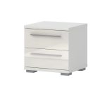 Bedside table Siumu 18, Colour: Beige / Beige high gloss - 43 x 45 x 40 cm (h x w x d)