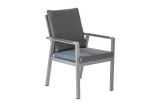 Lisbon garden armchair made of aluminum - aluminum color: grey aluminum, fabric color: dark grey