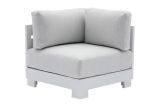 Corner lounge chair London made of aluminum - color: white, dimensions: 840 x 840 x 670 mm