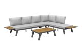 Washington XXL 5-piece aluminum seating group - aluminum color: anthracite, fabric color: light grey