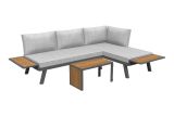 Washington 5-piece aluminum seating group - aluminum color: anthracite, fabric color: light grey