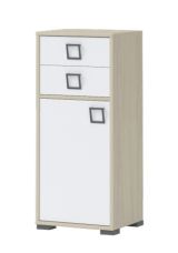 Chest of drawers 22, color: ash / white - Dimensions: 102 x 44 x 37 cm (H x W x D)