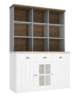 Shelf extension for Segnas chest of drawers, color: pine white / oak brown - 111 x 130 x 35 cm (H x W x D)