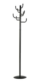 Coat rack Madina 17, Colour: Black - Measurements: 180 x 43 x 43 cm (H x W x D)