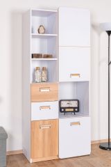 Children's room - Wardrobe Dennis 07, Colour: Ash / White - Measurements: 188 x 80 x 40 cm (h x w x d)