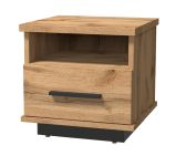 Trevalli 17 bedside cabinet, color: oak / black - Dimensions: 37 x 37 x 35 cm (H x W x D)