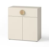 Chest of drawers Maräne 05, Color: Beige / Oak Artisan - Dimensions: 84 x 80 x 40 cm (H x W x D)