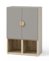 Chest of drawers Maräne 06, Color: Beige / Oak Artisan / Anthracite - Dimensions: 117 x 80 x 40 cm (H x W x D)