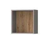 Hanging shelf / wall shelf Maräne 07, Color: Oak Artisan / Anthracite - Dimensions: 37 x 37 x 21 cm (H x W x D)