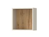 Hanging shelf / wall shelf Maräne 07, Color: Oak Artisan / Beige - Dimensions: 37 x 37 x 21 cm (H x W x D)