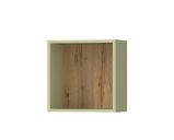 Hanging shelf / wall shelf Maräne 07, Color: Oak Artisan / Green - Dimensions: 37 x 37 x 21 cm (H x W x D)