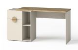 Desk Maräne 08, Color: Beige / Oak Artisan - Dimensions: 79 x 130-170 x 54 cm (H x W x D)