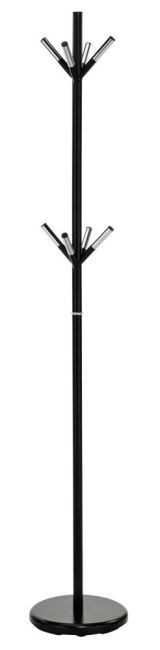 Coat rack Madina 52, Colour: Black / Silver - Measurements: 174 x 28 x 28 cm (H x W x D)