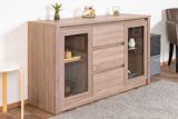 Display case Selun 01, Colour: Oak truffle - 80 x 140 x 43 cm (h x w x d)