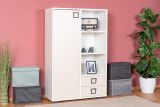 Children's room - Benjamin 26 chest of drawers, color: white / cream - dimensions: 134 x 86 x 37 cm (H x W x D)