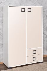 Children's room - Benjamin 27 chest of drawers, color: white / cream - dimensions: 134 x 86 x 37 cm (H x W x D)