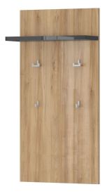 Coat rack Vaitele 02, Colour: Anthracite high gloss / Walnut - 109 x 56 x 22 cm (h x w x d)