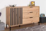 Modern chest of drawers Chebba 02, color: Artisan oak / anthracite - Dimensions: 81 x 137 x 39.5 cm (H x W x D), with three drawers