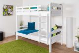 Bunk bed "Easy Premium Line" K17/n, solid white beech, lying surface 90 x 200 cm, divisible, height 174 cm, large space between the beds