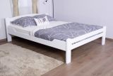 Double bed "Easy Premium Line" K4 in extra length, 160 x 220 cm solid beech wood, white lacquered