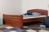 Youth bed "Easy Premium Line" K7 incl.1 cover panel, 160 x 200 cm solid beech wood cherry-colored lacquered