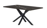 Ourense 01 dining table, color: black marble / black - Dimensions: 140 x 80 cm (W x D)