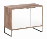 Shoe cabinet / bench with storage space Albondon 12, color: oak / white - dimensions: 52 x 71 x 35 cm (H x W x D)