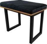 Stool Slatina 42, Colour: Oak / Black, part solid wood - Measurements: 40 x 50 x 35 cm (H x W x D)