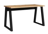 Desk "Merosina" 05, color: matt black / oak Artisan - Dimensions: 76 x 135 x 65 cm (H x W x D)