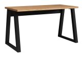 Desk "Merosina" 05, Color: Matt black / Oak Gold Craft - Dimensions: 76 x 135 x 65 cm (H x W x D)