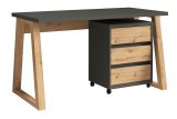 Desk "Merosina" 06, color: Artisan oak / dark grey - Dimensions: 76 x 135 x 65 cm (H x W x D)