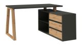 Desk "Merosina" 07, color: Artisan oak / dark grey - Dimensions: 76 x 135 x 115 cm (H x W x D)