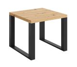 Small square coffee table with black legs "Prizren" 01, Artisan oak / matt black, 60 x 60 x 50 cm, particularly high-quality finish