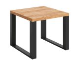 Space-saving modern coffee table "Prizren" 01, oak gold craft / matt black, 60 x 60 x 50 cm, practical side table with dark legs