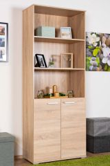 Cupboard Tapachula 04, Colour: Sonoma Oak Light - Measurements: 203 x 79 x 40 cm (h x w x d), with 2 doors and 5 compartments