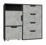 Children's room Chest of drawers Sprimont 08, Colour: Dark Grey / Grey - Measurements: 85 x 90 x 40 cm (h x w x d)