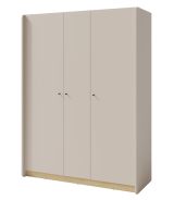 Modern closet Sampont 01, beige / light oak, 195 x 145 x 52 cm, with 12 compartments and 1 clothes rail, ABS edges, robust and durable